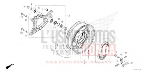 REAR WHEEL/SWINGARM (WW125/A-ED,2ED,RU) WW125AM de 2021